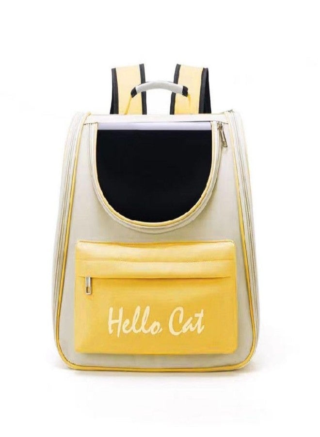 Pet Fun Cat Backpack Carrier - Airline Approved Pet Backpack for Cats, Small Dogs, Puppies, Kittens, Bunnies & Birds - Clear Pet Travel Bag for Outdoor Hiking & Adventures-Yellow - Image 1